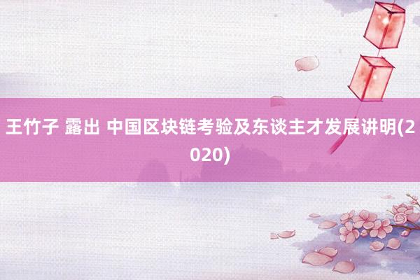 王竹子 露出 中国区块链考验及东谈主才发展讲明(2020)