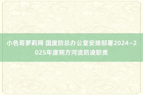 小色哥萝莉网 国度防总办公室安排部署2024—2025年度朔方河流防凌职责